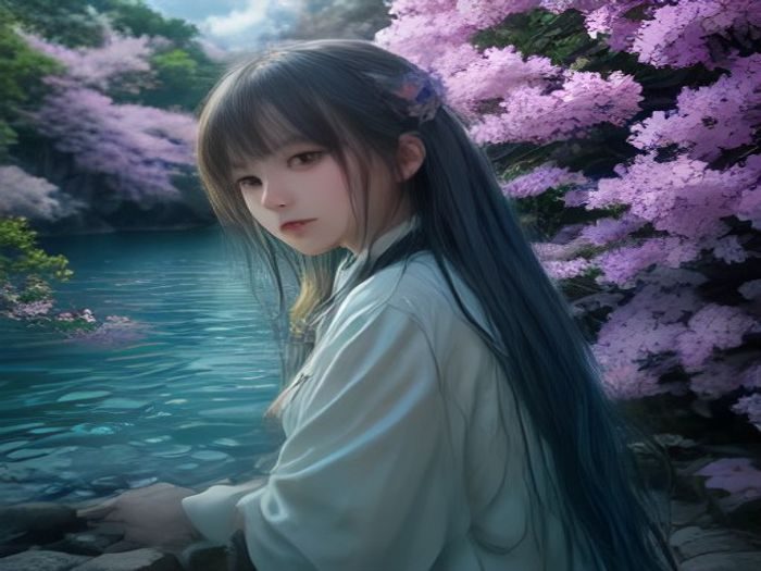 人工少女角色外观定制界面细节展示，左侧为参数滑块区域，右侧为实时3D预览窗口，角色身着白色连衣裙，背景为淡粉色渐变